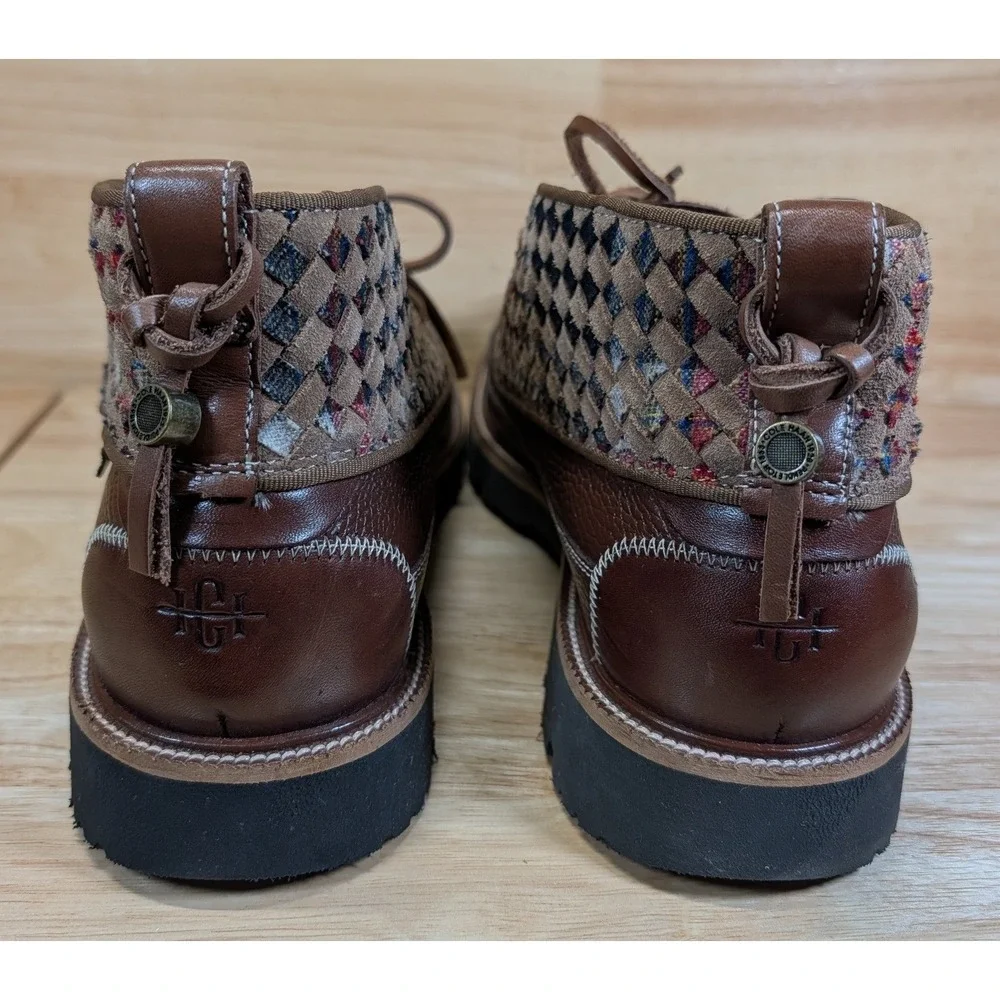Cole Haan x Pendleton Mens British Tan Leather Wool‎ Chukka Boots C36447 Size 9M